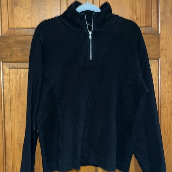Tommy Bahama black quarter zip cotton blend pullover size Large - Picture 2 of 8